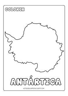 an outline map of the country of antartica, with the name in spanish