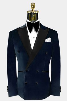 Midnight Blue Velvet Tuxedo Jacket | Gentleman's Guru Pink Prom Shoes, Blue Velvet Tuxedo, Dark Grey Tuxedo, Black Velvet Tuxedo, Blue Tuxedo Jacket, Brown Tuxedo, Velvet Tuxedo Jacket, Prom Shoes Black, Purple Tuxedo