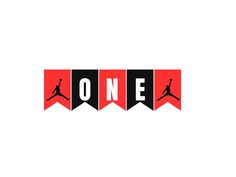 the word one with a basketball player jumping up and down on it's side