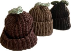 Cute Brown Hat For Fall, Handmade Brown Casual Beanie, Handmade Casual Brown Beanie, Handmade Brown Yarn Beanie, Brown Hand Knitted Crochet Hat For Fall, Hand Knitted Brown Crochet Hat For Fall, Brown Crochet Beanie One Size, Brown Crochet Yarn Beanie, Winter Hats