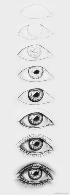 an image of different eyes in the middle of each eye, and one is drawn with pencil