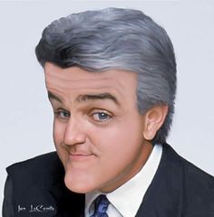 a caricature of a man in a suit and tie with grey hair wearing a blue tie