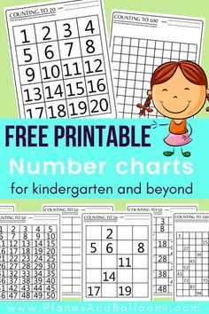 the free printable number chart for children