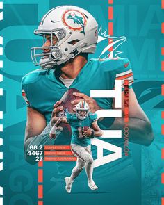 the miami dolphins football team is depicted in this sports advert poster for their upcoming game