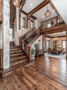 Log cabin without being to woody Log Houses, Log Cabin Interior, Farmhouse Style House Plans, Rustic Home Design, Dream House Rooms, Barn House Plans