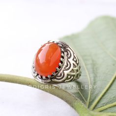 Natural Carnelian ring, Real Sterling Silver ring, cocktail ring, alternative engagement ring, avant garde, birthstone ring, carnelian jewellery Description: Be assured that the product you order is MADE JUST FOR YOU and is not a mass produced item. The gemstone is a Oval shaped CARNELIAN GEMSTONE SIZE-16*12 mm. You have an option to choose a gem for yourself from a set of the stones. Please ask. The rest of the ring is made from 925 STERLING SILVER i.e 92.5% pure silver. And it DOESN'T HAVE ANY Silver Carnelian Jewelry For Anniversary, Agate Gemstone Rings For Formal Occasions, Formal Agate Gemstone Rings, Elegant Agate Open Ring, Adjustable Silver Carnelian Rings, Amber Wedding Rings With Polished Finish, Orange Polished Finish Jewelry For Gift, Silver Carnelian Rings Spiritual Style, Silver Carnelian Ring