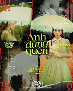 a magazine cover with an image of a woman in a green dress holding an umbrella