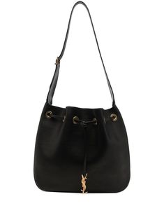 This Saint Laurent shoulder bag is crafted from calf leather and features a drawstring fastening, adjustable shoulder strap, and a removable pouch. It also includes a logo plaque. The bag can be worn on the shoulder and has a buckle closure. Saint Laurent Paris, Leather Cap, Saint Laurent Bag, Handbags Online, One Bag, Hobo Handbags, Handbag Backpack, Hobo Bag, Luxury Handbags