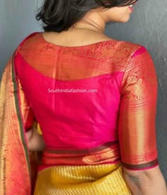 Latest Plain Blouse Designs for Silk Sarees in 2023! Trending Blouse Designs 2024, Printed Blouse Designs Latest, Plain Blouse Designs, Jewellery Designing, Yashoda Krishna, Blouse Designs High Neck, Boat Neck Blouse Design, Cotton Blouse Design