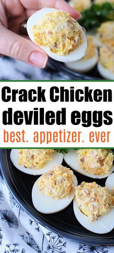 Chicken Salad Stuffed Deviled Eggs, Deviled Eggs With Chicken, Buffalo Chicken Deviled Eggs, Deviled Egg Toppings, Egg Appetizers, Deviled Eggs Recipe Best, Chicken Deviled Eggs