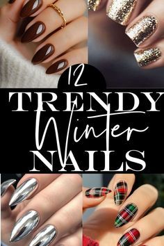 Nails For December, Trendy Winter Nails, Blue Nail Color, Dark Red Nails, Colors For Dark Skin, Plaid Nails, Nail Colors Winter, Cute Christmas Nails