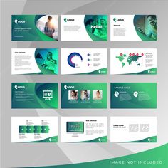 a green and white presentation slide template with an image on the bottom right corner,