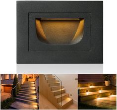 an image of stairs and steps with lights on them