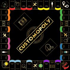 a monopoly board game with the words'custom monopoly'on it