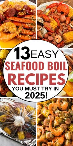 Text reads 15 Easy Seafood Boil Recipes You Should Try in 2025 Seafood Boil On Grill, How To Cook Crawfish Boil, Seafood Boil Ingredients List, Shrimp Boil Bag Recipe, Small Seafood Boil Recipes, Ingredients For Seafood Boil, Foil Seafood Boil, How To Do A Crab Boil At Home, Camping Seafood Boil