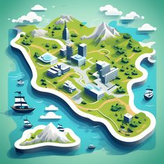 I will design a vector map illustration Cool Maps Design, 3d Maps Design, Geography Display, Illustration Map