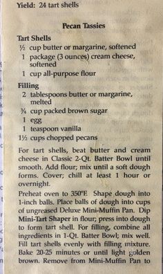 an old recipe book with instructions on how to make pies