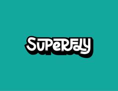 the word superbly written in black and white on a green background