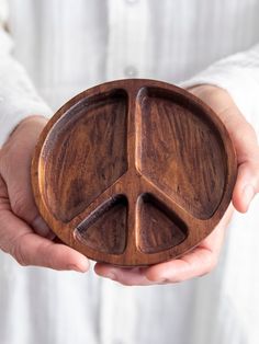 Peace Sign Trinket Dish-view 1 Jewelry Safe, Gifts Sign, Natural Life, Jewelry Dish, Earrings Rings, Trinket Dish, Peace Sign, Made Of Wood, Trinket Dishes