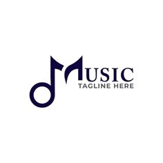 the logo for music tagline here, which is designed to look like a musical note