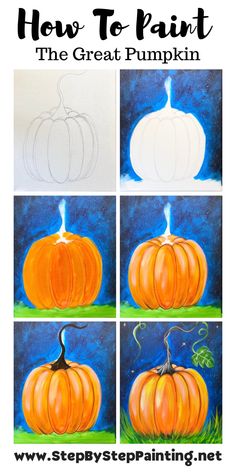 how to paint the great pumpkin step by step