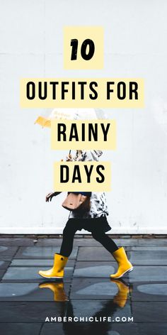 Dive into casual rainy day outfit options ideal for spring's unpredictable weather. From light jackets to stylish boots, we've got you covered for those rainy days ahead. Just don't forget your umbrella! Outfits For Rainy Days, Rainy Weather Outfits