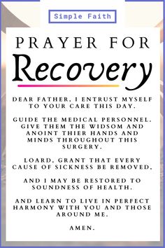 a poster with the words prayer for recovery