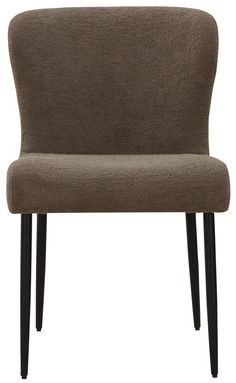 a brown chair with black legs on a white background