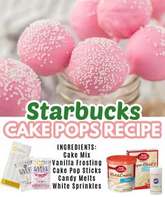 pink cake pops with white sprinkles in a jar