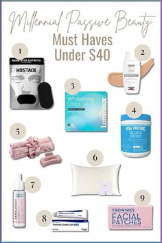 Discover the best passive beauty must-haves for millennials—all under $40! Transform your routine with affordable products that work while you sleep or go about your day. From skincare to haircare, these budget-friendly essentials will help you achieve a radiant, effortless glow. Click to find out more! Tretinoin Cream, Moisture Wicking Socks, Minimalist Makeup, Prevent Blisters, Teeth Whitening Strips, Vital Proteins, Spa Day At Home, Makeup Must Haves, Beauty Must Haves