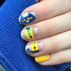 Pete The Cat Nail Art, Magic School Bus Nails, Worm Nail Art, Preschool Teacher Nails, Funny Nails Ideas, Silly Nails, Teacher Nail Art, Teacher Nails