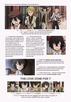 an article about the love zone for anime characters