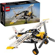 MODEL AIRPLANE TOY – Build and explore a fun LEGO Technic Bush Plane toy with a spinning propeller, adjustable ailerons and 4-cylinder piston engine