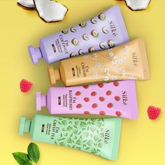 Hand Cream Packaging, Cream Packaging Design, Label Packaging Design, Cream Packaging, Raspberry Coconut, Hand Cream, Green Tea