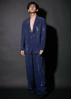 Taliesin Suit Set Disco Outfit Men, Party Outfit Men, Wedding Outfit Men, Glam Outfit, Disco Outfit, Suit Set, Blue Suit, Pant Set, Wedding Suits