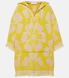 Golden floral cotton terry minidress in yellow - Zimmermann | Mytheresa Swim 2024, Designer Resort Wear, Resort Accessories, Towel Dress, Resort Wear Dresses, Terry Towelling, One Piece Clothing, Summer Swim, Mini Dresses For Women