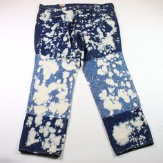 Brand new with tags. Size 42x32 Streetwear Bleached Medium Wash Jeans, Washed Blue Bleached Cotton Jeans, Relaxed Fit Tie-dye Washed Jeans, Tie-dye Washed Graphic Tee, Streetwear Washed Tie-dye T-shirt, Tie Dye Jeans, Bleach Tie Dye, Tag Sale, Bleach