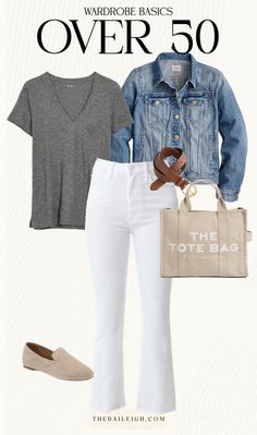 Year-Round Must-Have Wardrobe Basics for Women Over 40 — THE DAILEIGH La Style Outfits, Denim Utility Jacket, Work Ootd, Creating Outfits, 50th Clothes, Mom Wardrobe, Lifestyle Board