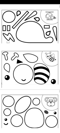 three different shapes and sizes of paper cut outs for children's art projects, including one