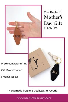 the perfect mother's day gift for mom - free monogramming box included free shipping handmade personalized leather goods