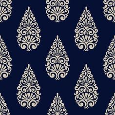 an ornate blue and white pattern