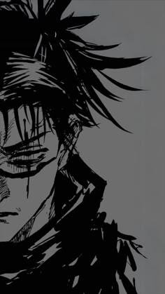 an anime character with black hair and glasses on his face, looking at the camera