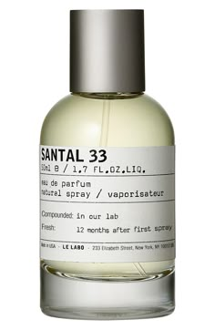 What it is: An homage to the American West. Woody ingredients and ambrox are key to the sensuality of the drydown.Fragrance story: Imagine sitting in solitude on the rugged, wide plains of the American West, firelight on your face, indigo-blue night skies above. There is nothing around save for the soft, desert wind. You. Are. Free. From this defining vision was born Santal 33, a perfume that touches the vast and wild universality of this dream. It intoxicates, combining a mix of cardamom with n Le Labo Santal 33, Coffee Bar Design, Rose Absolute, Fabric Gifts, Print Gifts, Fragrances Perfume, Paraben Free Products, Fathers Day Gifts, Spray