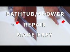 two images show how to repair a bathtub and shower faucet with the help of an expert