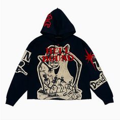 Size Large. Don't Know The Brand. Hot Topic For Exposure. New Without Tag Harajuku Jacket, Urban Sweater, Printed Hoodie Men, American Hoodie, Patchwork Hoodie, Urban Fashion Trends, Skull Hoodie, Gothic Skull, Long Sleeve Outerwear