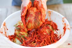 Spicy Kimchi Recipe, Kimchi Logo, Cabbage Kimchi Recipe, Korean Cabbage, Making Kimchi, Napa Cabbage Recipes