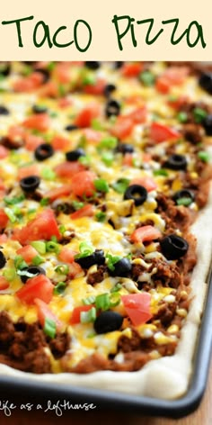 the homemade taco pizza is ready to be eaten