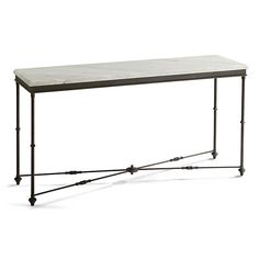 an iron and marble console table