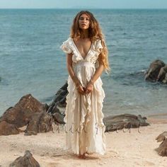 Old World Wedding, Boho Photography, Boho Wedding Dress Bohemian, Gorgeous Maxi Dresses, Summer Beach Wedding, Hippie Wedding, Bohemian Wedding Dress, Empire Waistline, Engagement Dresses