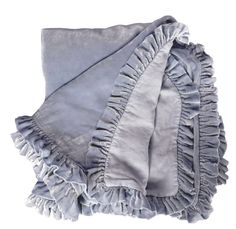 Silk Velvet Ruffle Throw - Chambray - Linen Salvage Et Cie White Chaise, Ruffle Linen, Linen Collection, Velvet Throw, Linen Throw, Cotton Pillow Cases, Beautiful Bedding, King Duvet, Blush Roses